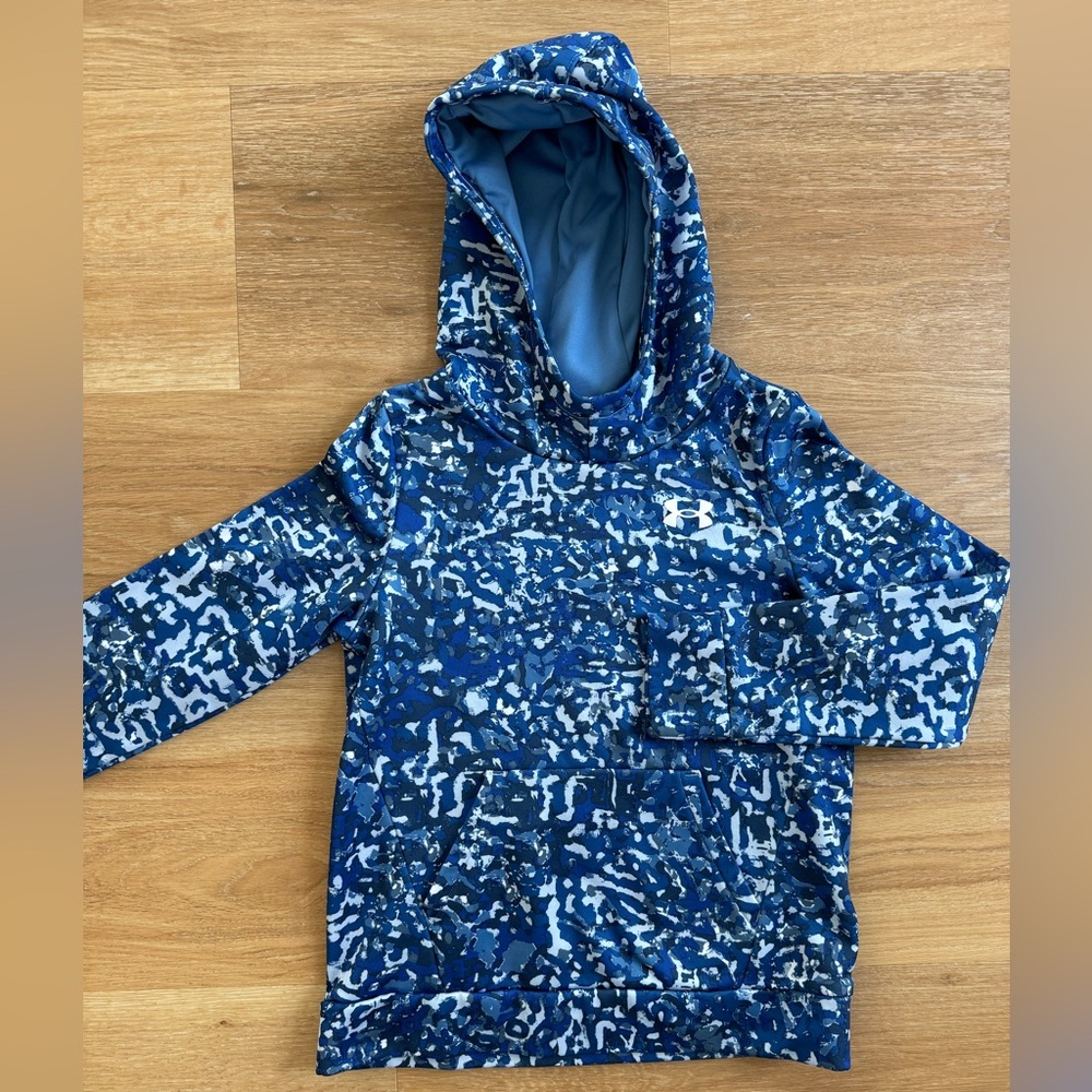 Under Armor Blue Camo Hoodie- Youth Medium